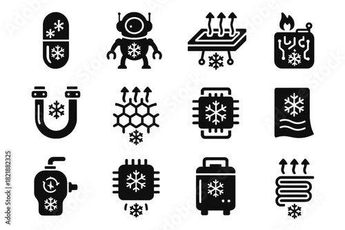 Plate cooling vector coolant integrated nano regulator film cooler icon micro