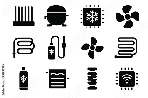 Vibration sink micro vector chip icon icons microchip sensor cooling nano evaporator