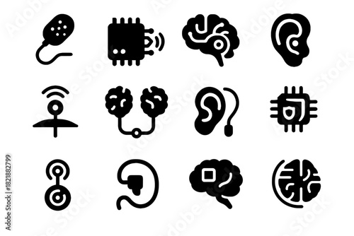 Canal vector connector modem language tongue signal interface icon communication icons implant