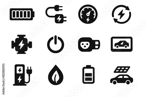 Icons cable electric roof icon motor dock meter vector pack vehicle button