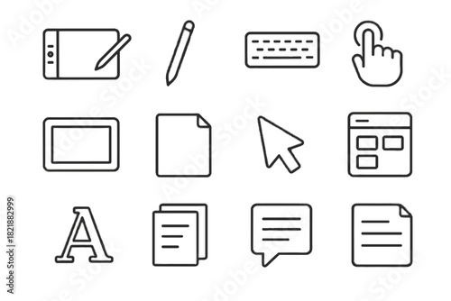 Page vector tablet icons icon touch digital app interface text box writing