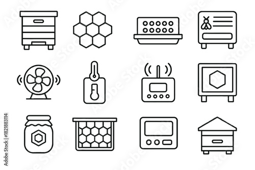 Pollen fan counter hive icon icons vector nectar eco roof structure honeycomb