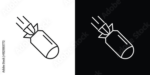 Nuclear bomb icons isolated outline vector icon with editable stroke