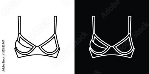 Nursing bra icons isolated outline vector icon with editable stroke