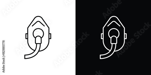 Oxygen mask icons isolated outline vector icon with editable stroke