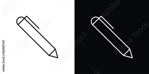 Pen icons isolated outline vector icon with editable stroke