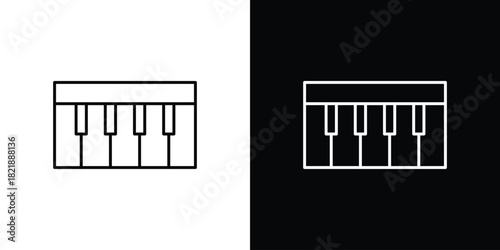Piano icons isolated outline vector icon with editable stroke
