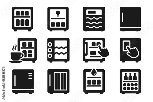 Door glass vector finish wine storage icon cooler design fridge mini luxury