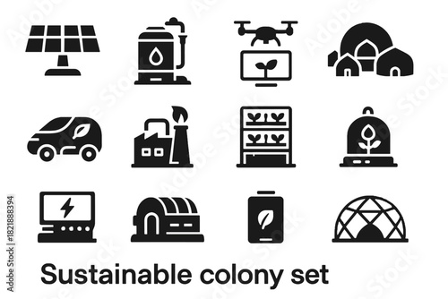 Colony green tunnel icons icon farming hub shell vertical vector sustainable vehicle