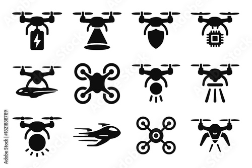 Drone speed hologram shield vector icons icon advanced quadcopter scanner high futuristic