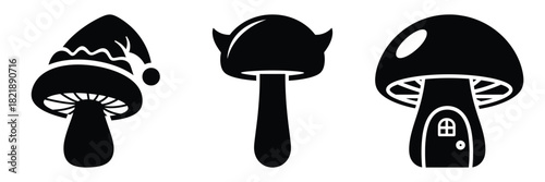 black silhouette elf button pop on a white background graphic design