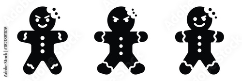 black silhouette elf giggle drop on a white background graphic design