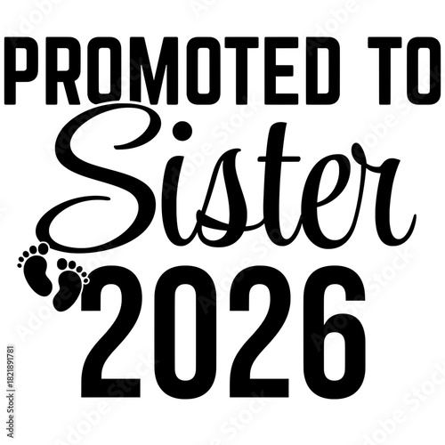 Announcing the joyous transition: Promoted to Sister in 2026, a heartwarming declaration of familial love, symbolizing the anticipation of new beginnings and the cherished bond of siblinghood.