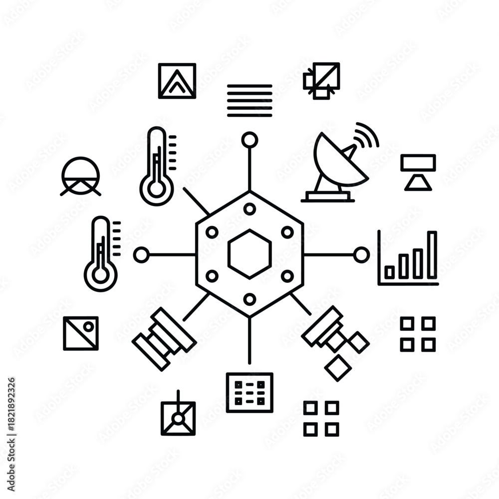 Obraz premium Iot technology network concept, isolated on