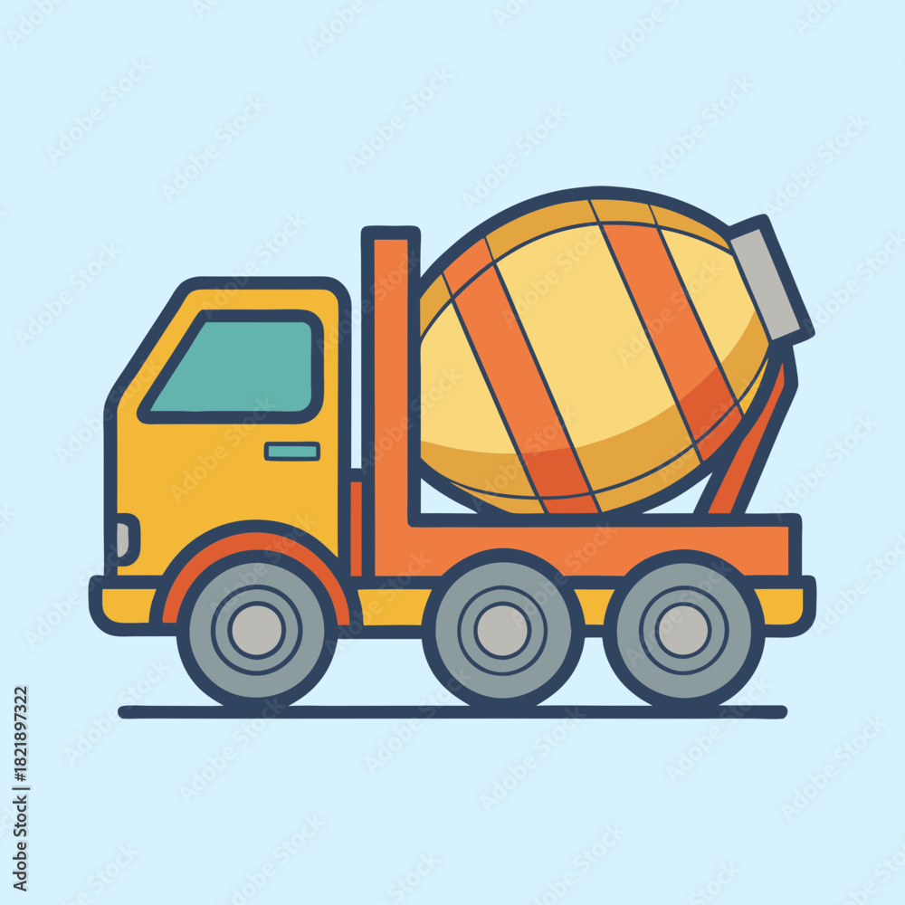Fototapeta premium vector illustration of a cement mixer