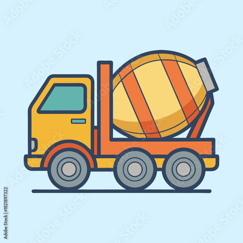 vector illustration of a cement mixer