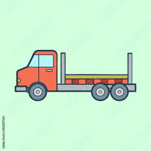 vector illustration of a flatbed truck