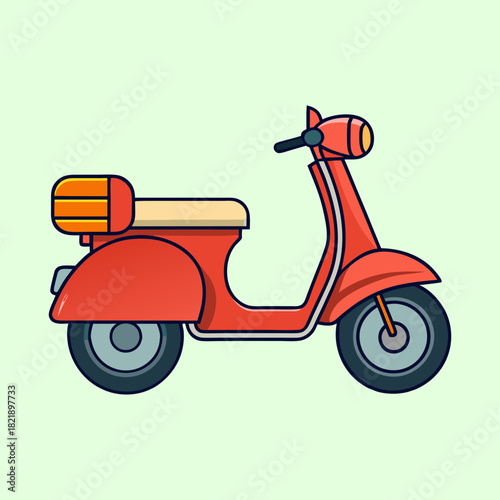 vector illustration of a moped