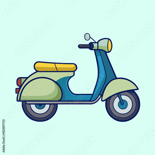 vector illustration of a moped