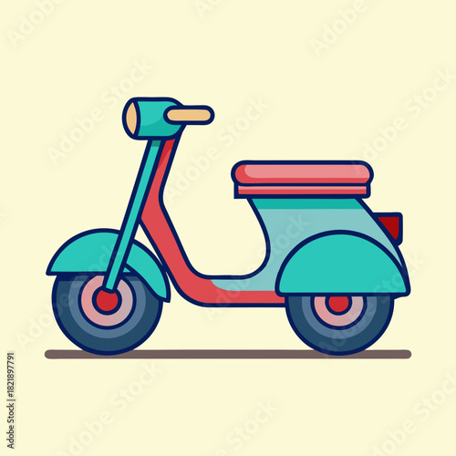 vector illustration of a scooter