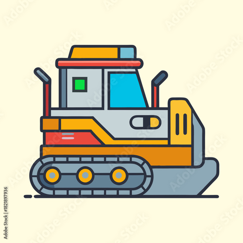 vector illustration of a bulldozer