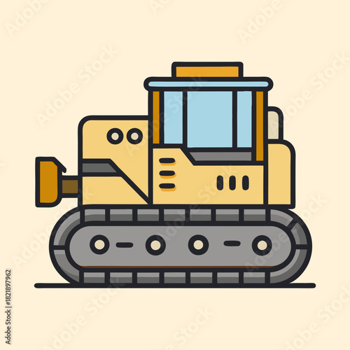 vector illustration of a bulldozer