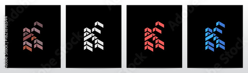 Brick Block Stack Building Structure 3-Dimensional Letter Initial Logo Design K