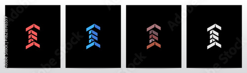 Brick Block Stack Building Structure 3-Dimensional Letter Initial Logo Design I