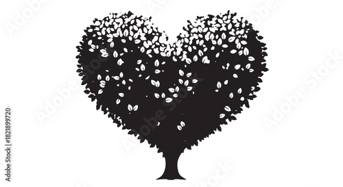 Black heart keychain with metal chain and ring illustration.