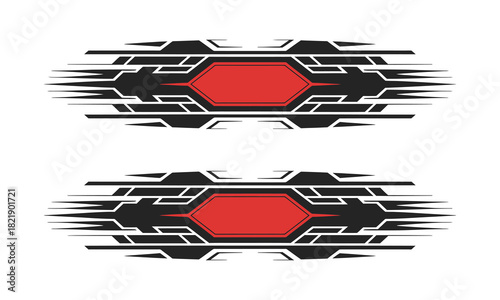 racing stripe vector collection for car wrap design, including sport vehicle decals, speed line graphics, tuning modification elements, and creative automotive illustration accents for professional 
