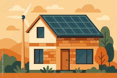 No design icon home illustration sustainable geometric typography labels minimal vector numbers