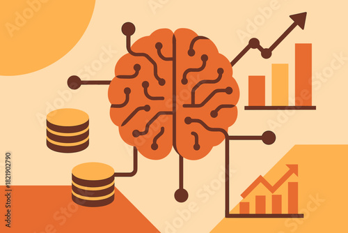 Icon vector style systems no speech connected ai geometric fintech powered modern