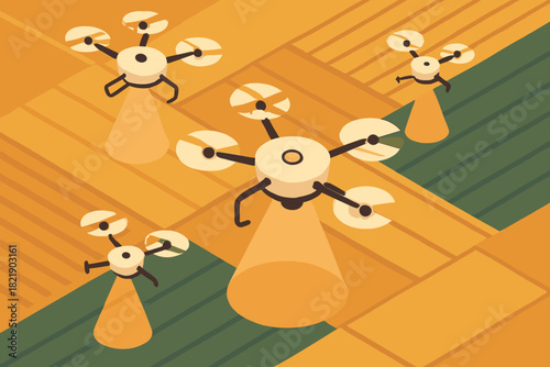 Icon geometric smart vector farming full letters characters bubbles drones view speech