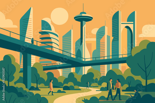 Icon urban characters geometric vector text advanced futuristic speech punctuation no layout