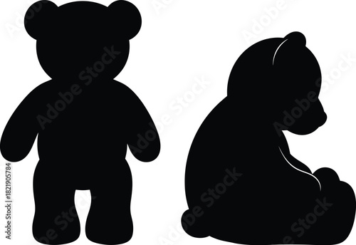 Teddy bear silhouette vector illustration 