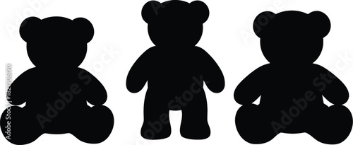 Teddy bear silhouette vector illustration 