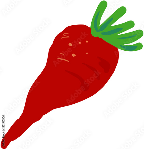 Betterave Illustration vectorielle colorée d'un légume-racine.Parfait pour jus, smoothies, cocktails, emballage de produits estivaux ou recettes de cuisine..