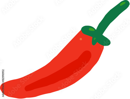 Piment Illustration vectorielle colorée d'un fruit  ou d'un légume.. Parfait pour jus, smoothies, cocktails, emballage de produits estivaux ou recettes de cuisine. un piment ou d'une légumineuse