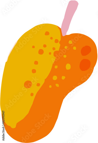 Mangue Illustration vectorielle colorée d'un fruit tropical ou d'une baie. Parfait pour jus, smoothies, cocktails, emballage de produits estivaux ou recettes de cuisine..
