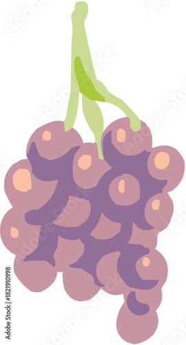 Du raisin Illustration vectorielle colorée d'un fruit tropical ou d'une baie. Parfait pour jus, smoothies, cocktails, emballage de produits estivaux ou recettes de cuisine..