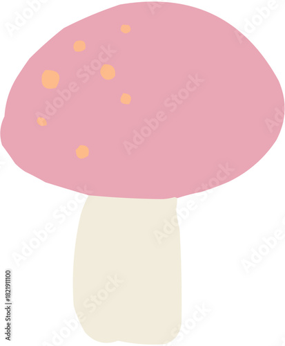 Champignon Illustration vectorielle colorée d'un fruit  ou d'un légume.. Parfait pour jus, smoothies, cocktails, emballage de produits estivaux ou recettes de cuisine..
