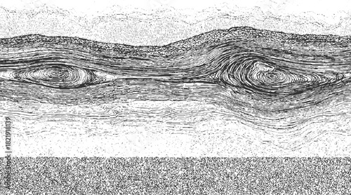 Abstract black and white wood grain texture with swirling patterns and speckled foreground vector