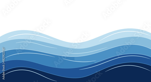 Serene blue waves flowing gently, perfect for a calming background or design element, creating a peaceful and aquatic vibe with minimalist elegance