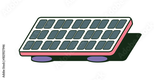 A portable solar panel rests on a surface, capturing sunlight for energy generation.