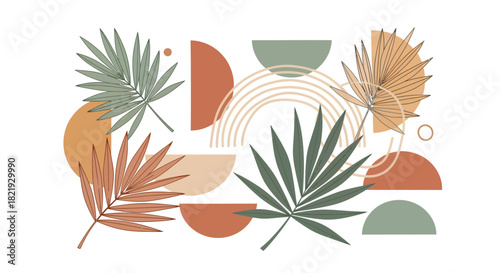 Modern botanical design with trending earthy tones creates a calming, natural vibe perfect for lifestyle brands and minimalist decor projects now