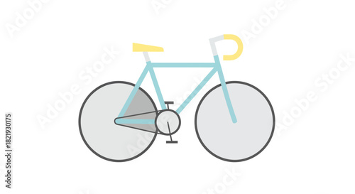 Stylized bicycle with clean lines and pastel colors, perfect for promoting eco-friendly transportation and healthy lifestyle initiatives on websites and social media