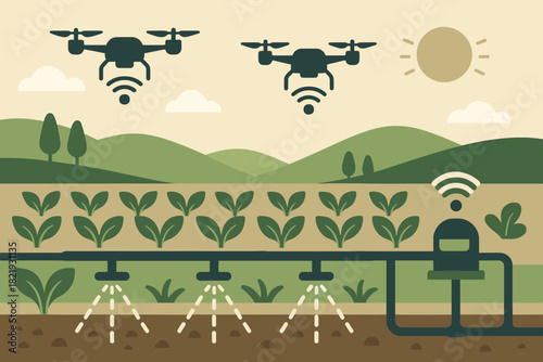 Minimal irrigation systems letters speech no negative marks symmetry vector icon smart