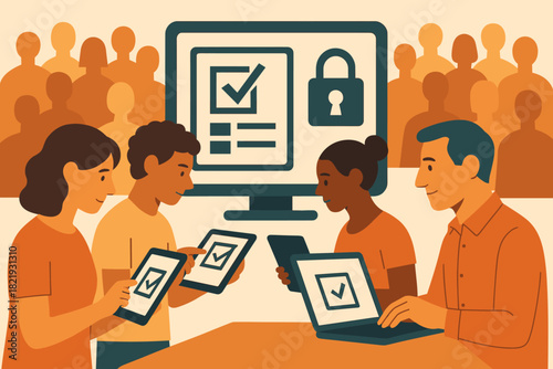 Any negative voting revolution no digital letters icon symbols background numbers vector