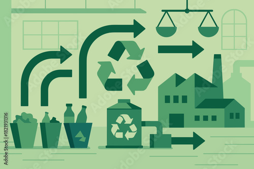 Labels friendly vector icon eco waste text modern geometric letters speech no