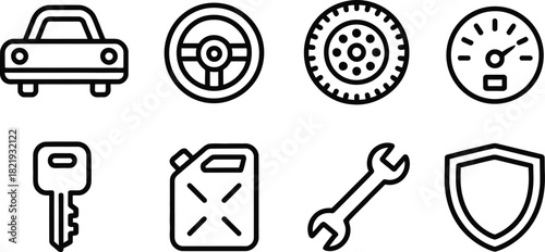 Car Repair Icon Set A Comprehensive Vector Collection for Automotive Services
